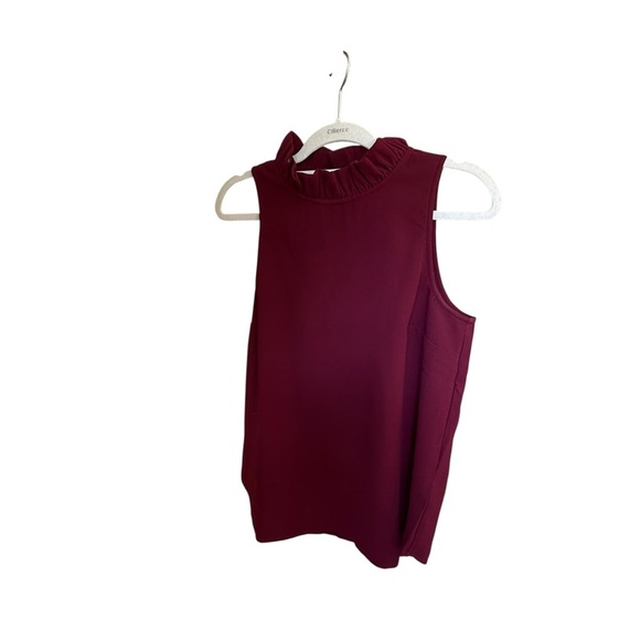 J. Crew Tops - J. Crew Dark Wine Red Ruffled Tank Top